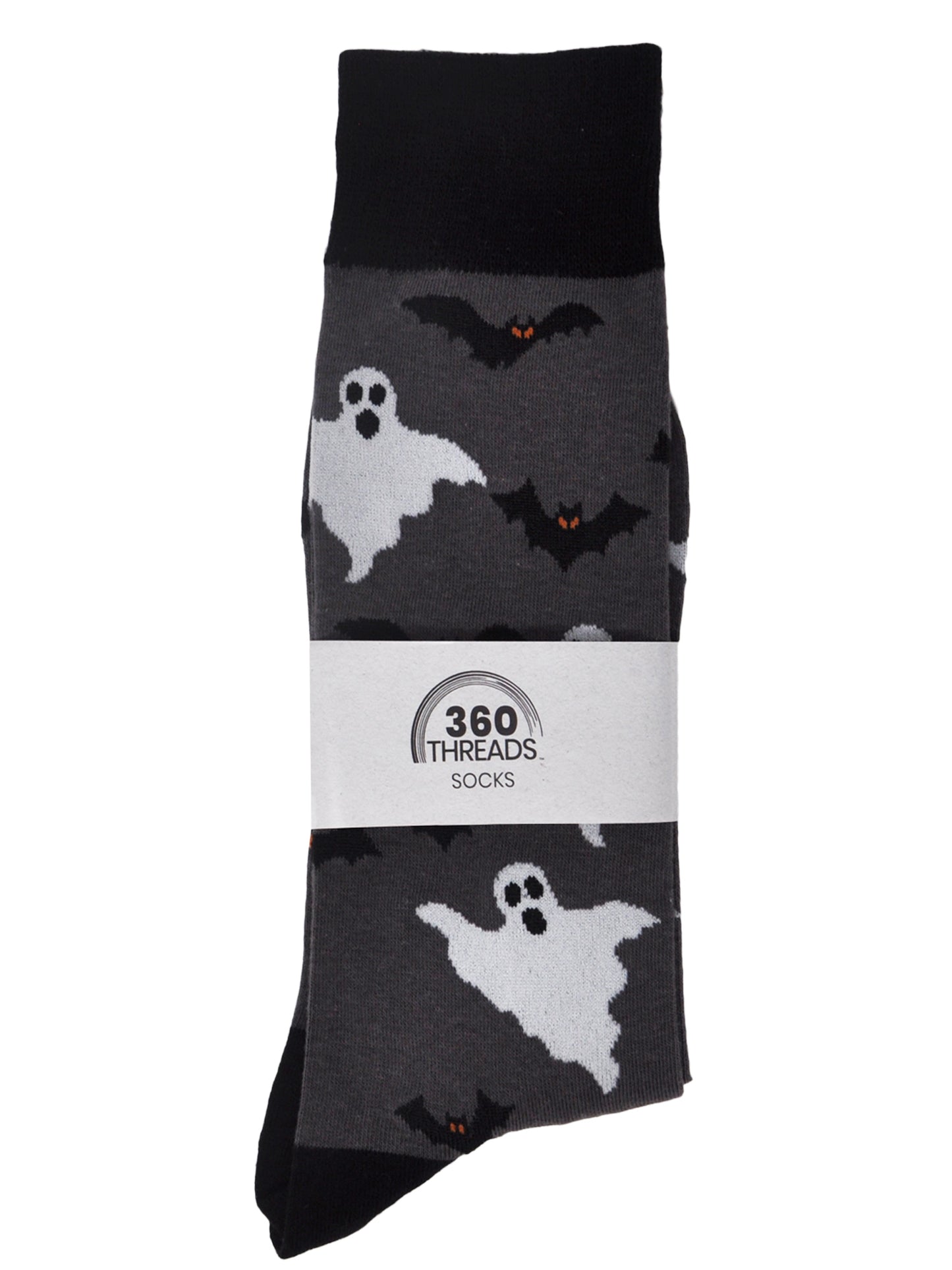 Men's Halloween Socks Jack O'Lanterns & Bats Ghosts 2-Pairs Size 10-13
