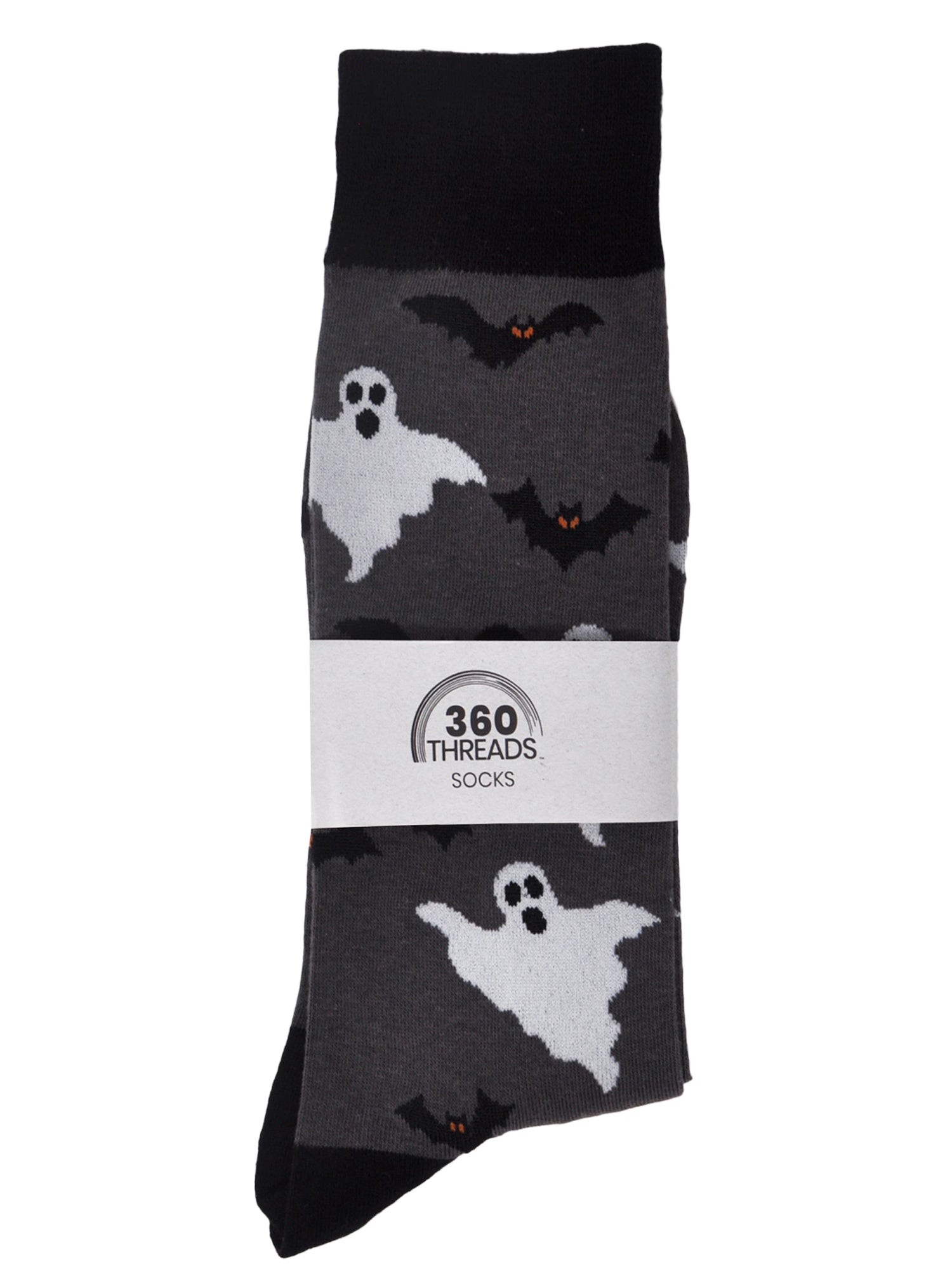 Men's Halloween Socks Jack O'Lanterns & Bats Ghosts 2-Pairs Size 10-13