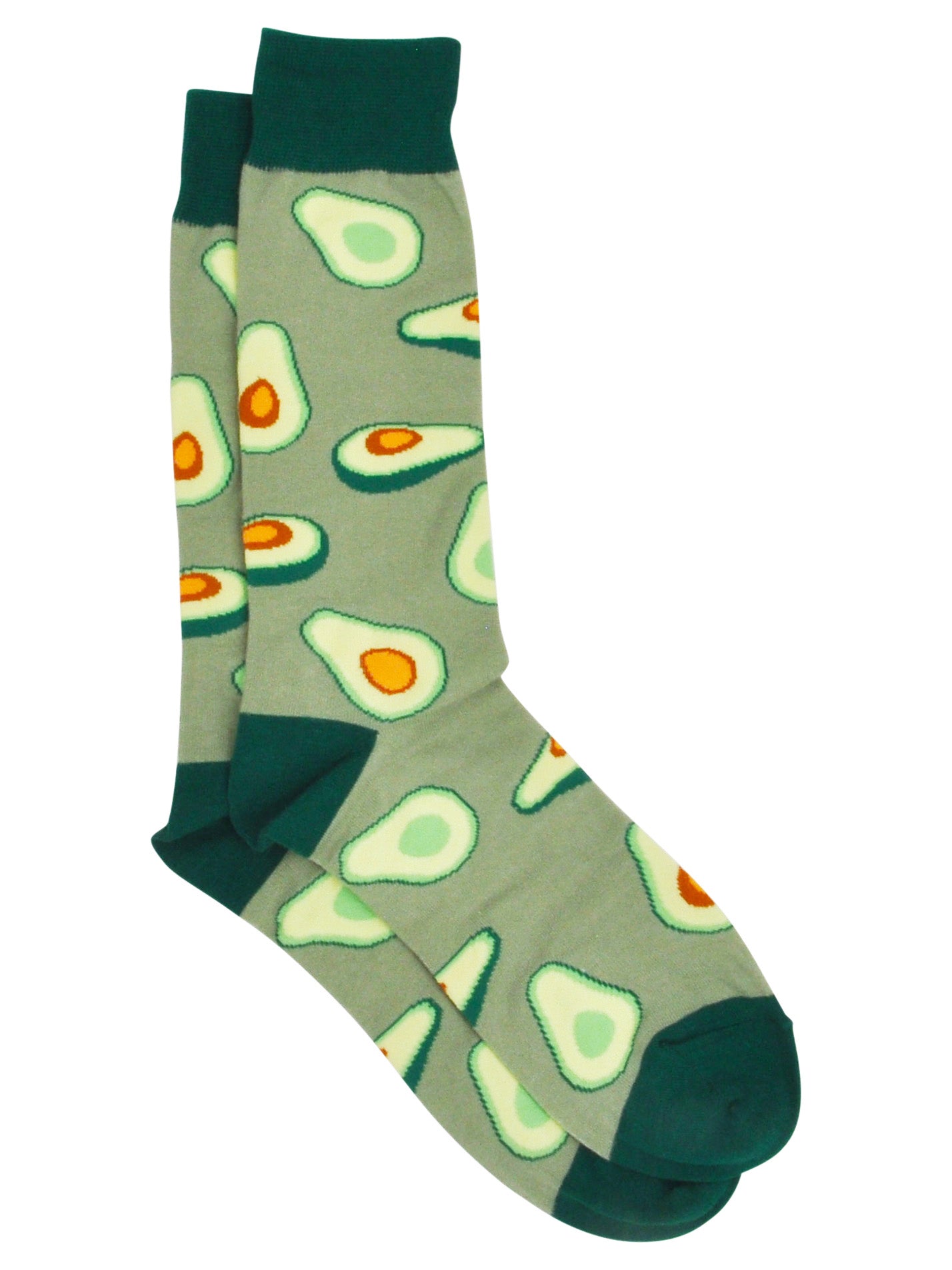 Men's Green Avocados & All-Over Taco Novelty Dress Socks Food 2-Pair Set