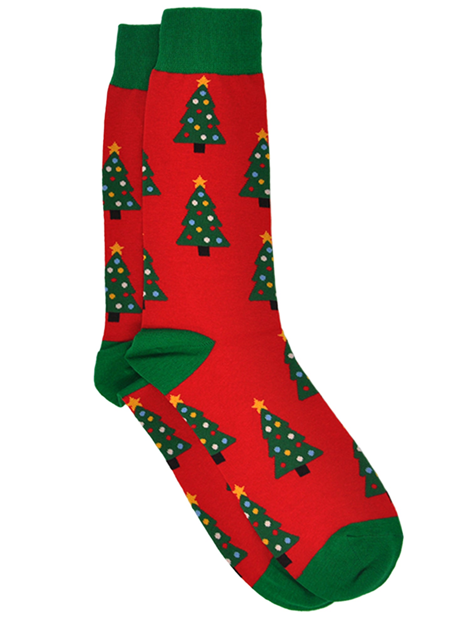 Men's Christmas Socks Reindeers & Trees & Size 10-13 (2-Pair Set)