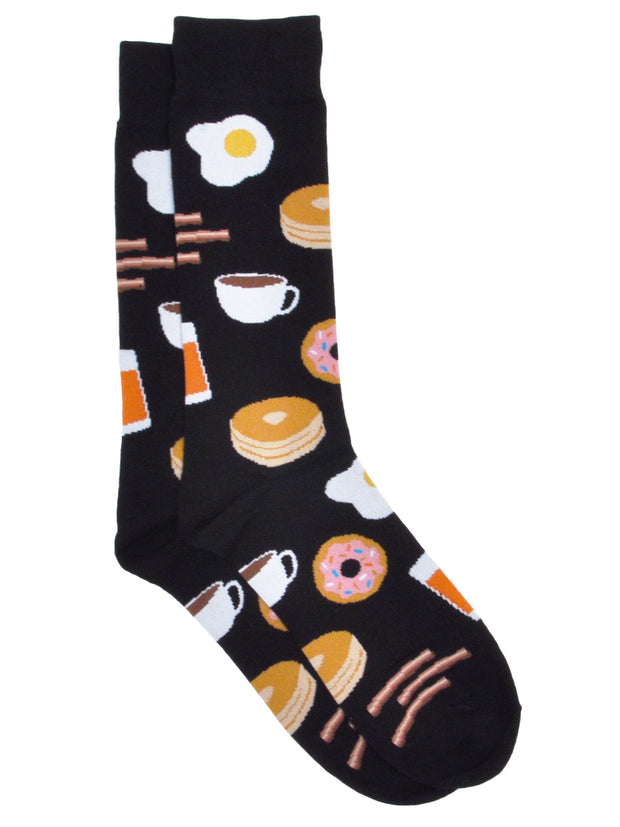 Men's Pineapple Tropical Socks & Breakfast Foods Novelty Dress Socks 2-Pair Set
