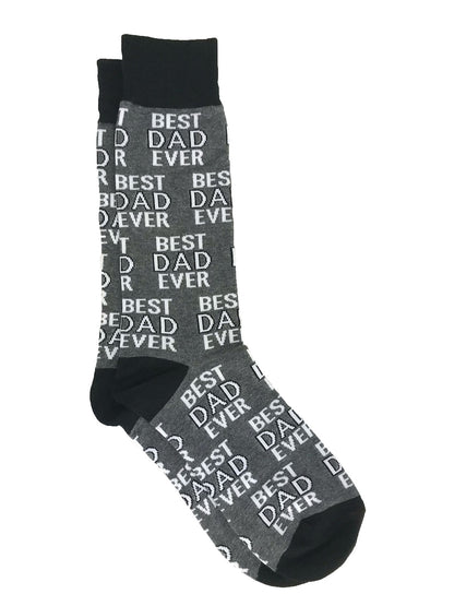 Men's Best Dad Ever Socks Grey and Breakfast Socks All-Over Eggs Bacon Coffee