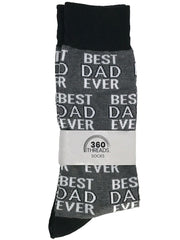 Men's Best Dad Ever Socks Grey and Beer Tap Bottles Mugs Beverage Socks Black