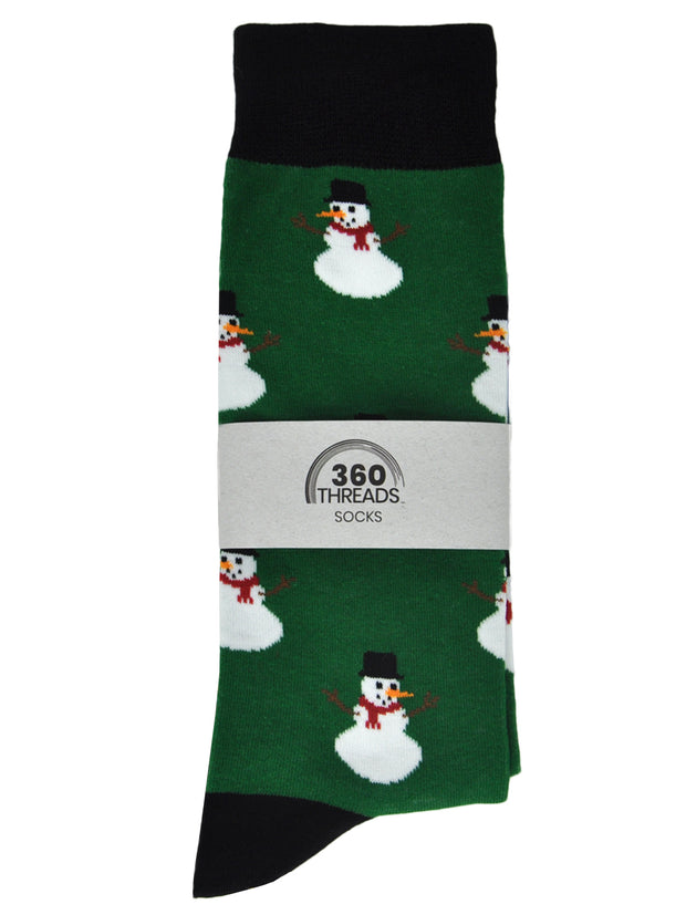 Men's Snowmen & Christmas Trees Socks Size 10-13 (2-PAIRS)