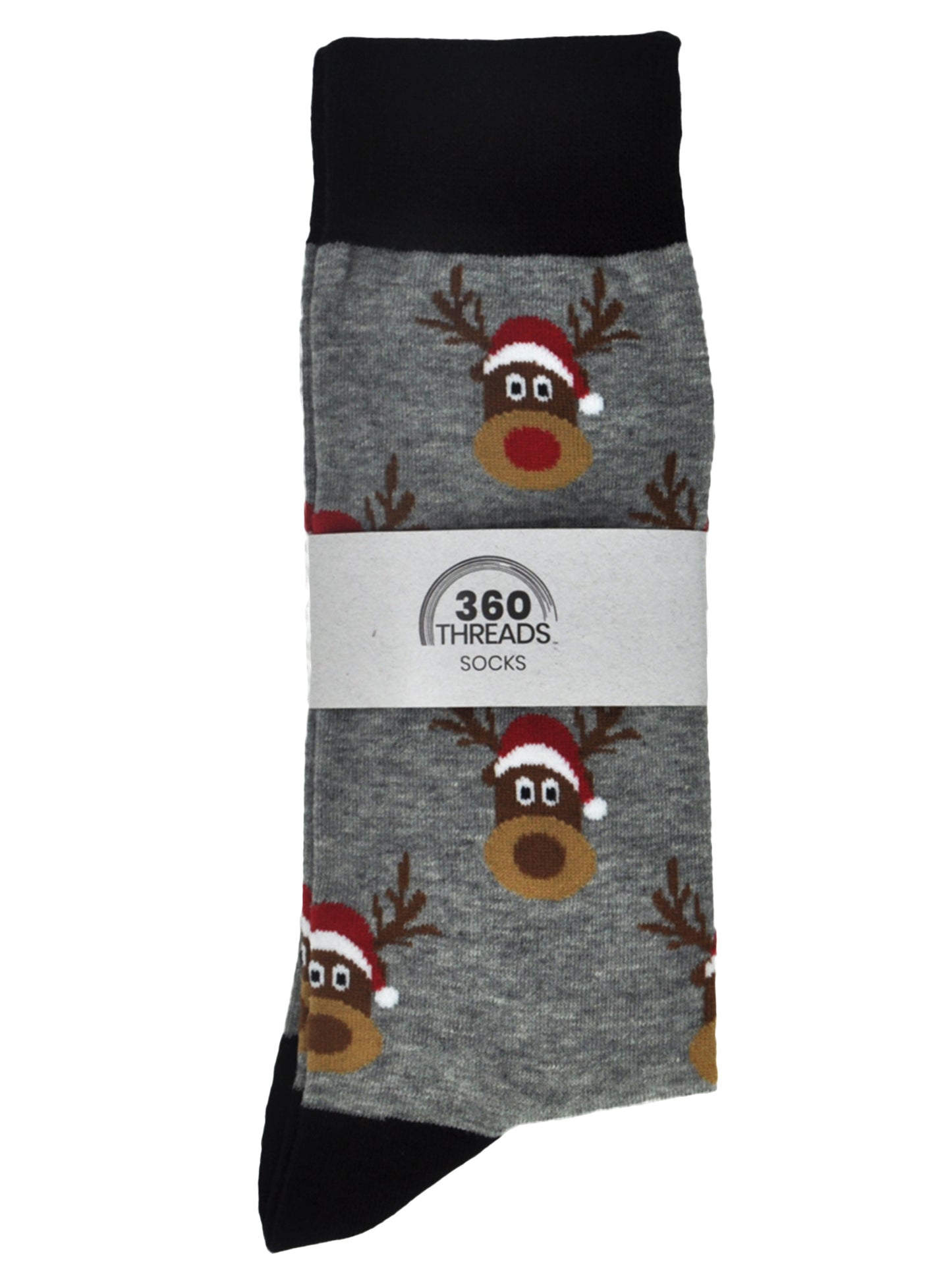 Men's Christmas Socks Snowmen All-Over Print & Reindeer Size (10-13) 2-Pair Set