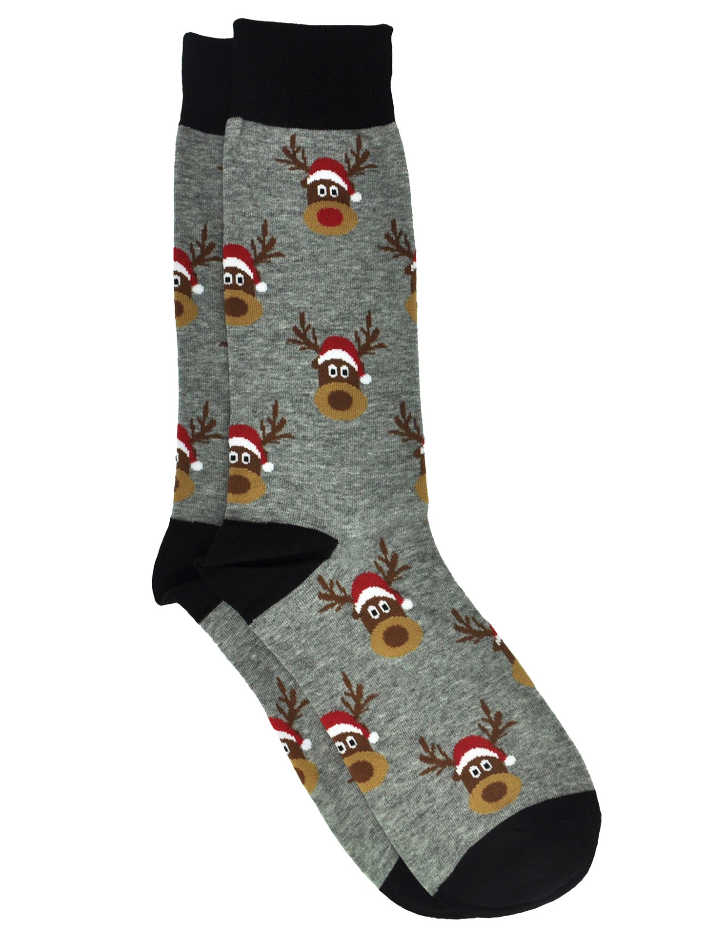 Men's Christmas Socks Snowmen All-Over Print & Reindeer Size (10-13) 2-Pair Set