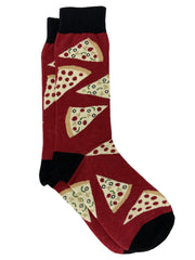 Men's Chili Pepper Hot Sauce & Pizza Novelty Dress Socks Food (2-Pair Set)