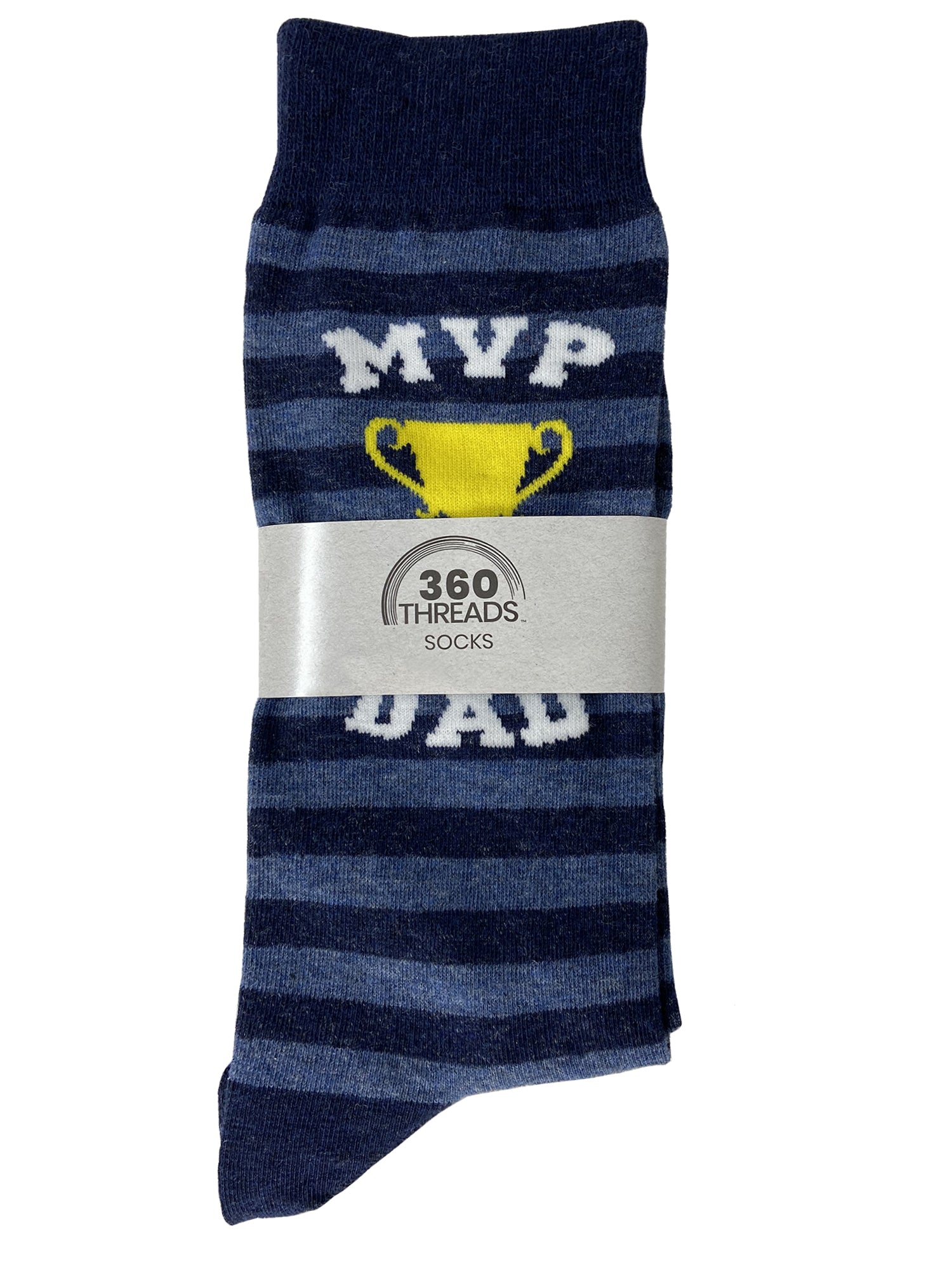 Men's Novelty Fun Socks #1 Dad & "MVP Dad" Trophy 2-Pair Father's Gift Set