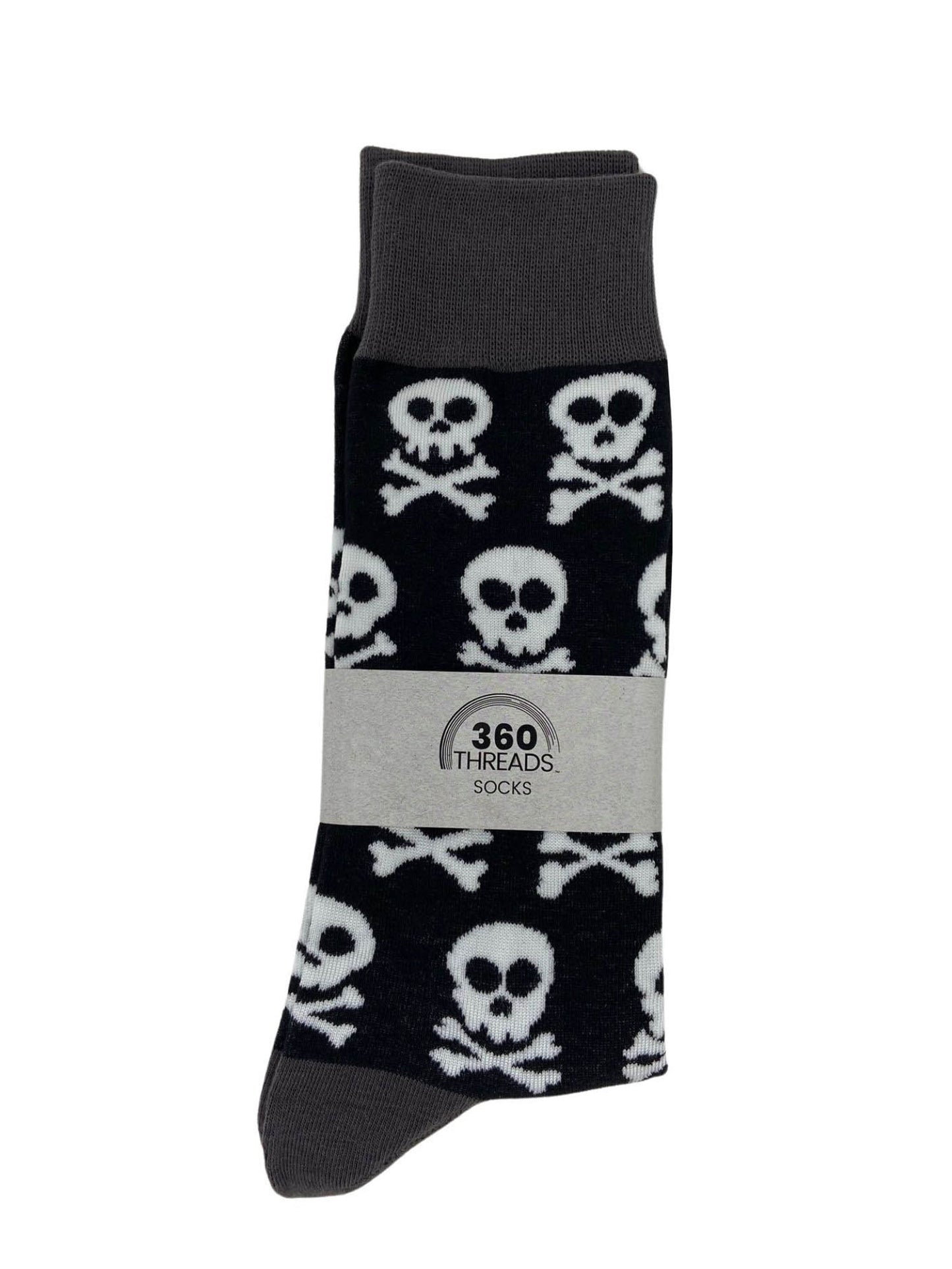 Men's Halloween Socks Spooky Eyes & Skull and Crossbone Glow in the Dark 2 Pairs