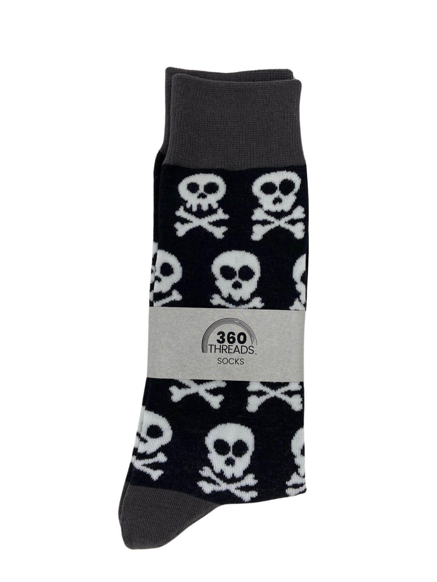 Men's Halloween Socks Spooky Eyes & Skull and Crossbone Glow in the Dark 2 Pairs