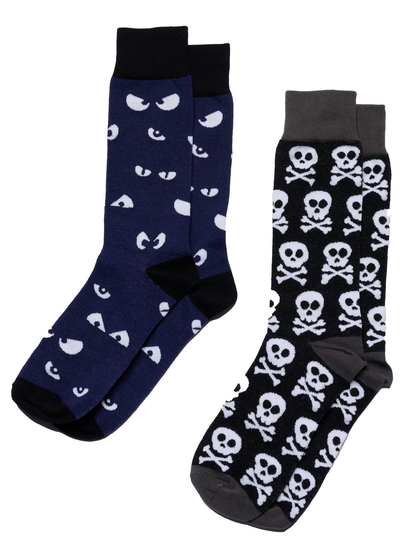 Men's Halloween Socks Jack O' Lanterns Bats Spooky Eyes Skulls 4-Pair Set