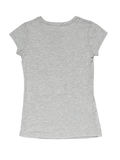 Disney Girls Lilo & Stitch Here For The Candy T-Shirt Cute Gray (Medium)
