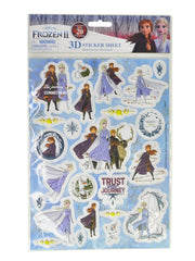 Disney Frozen II Elsa Anna Raised 3D Sticker Sheet Kristoff 2-Piece Set (48-CT)