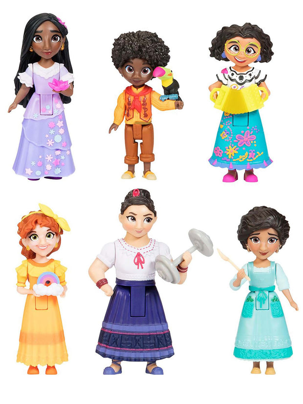 Encanto Toy Figurine Dolls Madrigal Family 6-Pk w/ 12" Tote Bag Disney Gift Set