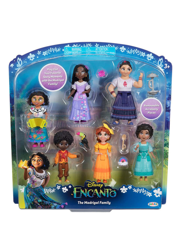 Encanto Toy Figurine Dolls Madrigal Family 6-Pk w/ 12" Tote Bag Disney Gift Set