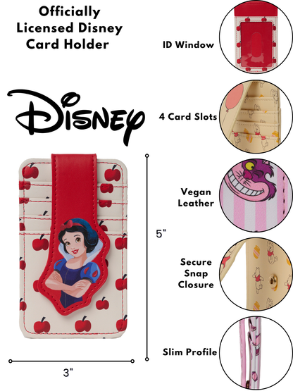 Womens Disney Cheshire Cat Card Holder Wallet Button Snap Closure