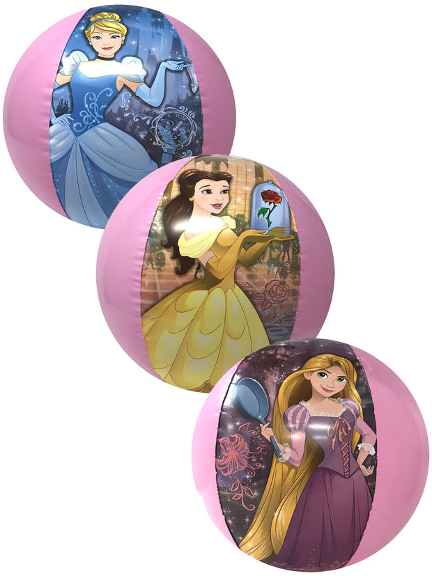 Girls Disney Princesses Beach Ball Inflatable 13.5" 3-PACK Pool Party Favor