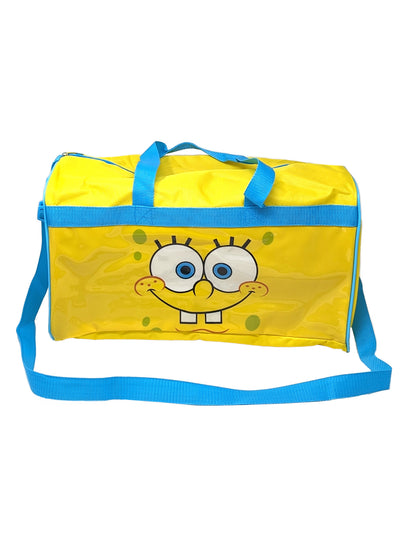 Spongebob Squarepants Duffel Bag w/ Face Masks Neck Gaiter Bandana Yellow Set
