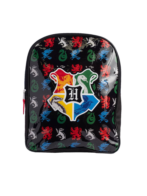 Harry Potter Backpack 15" Hogwarts School Emblem Black Blue Boys Girls Kids