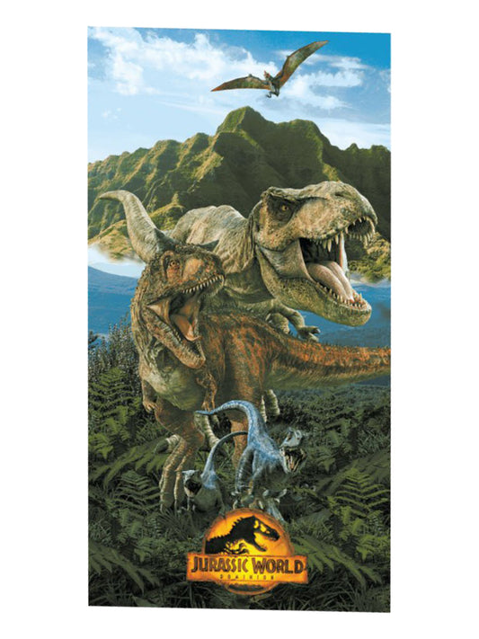 Jurassic World Dinosaur Beach Towel 54" x 27" Pool Bath Boys T-Rex Kids