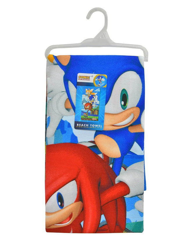 Sonic The Hedgehog Beach Towel 54" x 27" Pool Bath Sega Knuckles Tails