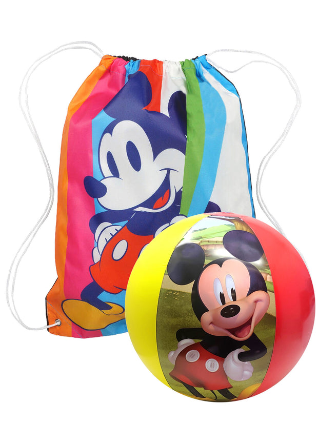 Boys Mickey Mouse Sling Bag and Beach Ball Summer Gift Set (2Pc) Party Favor