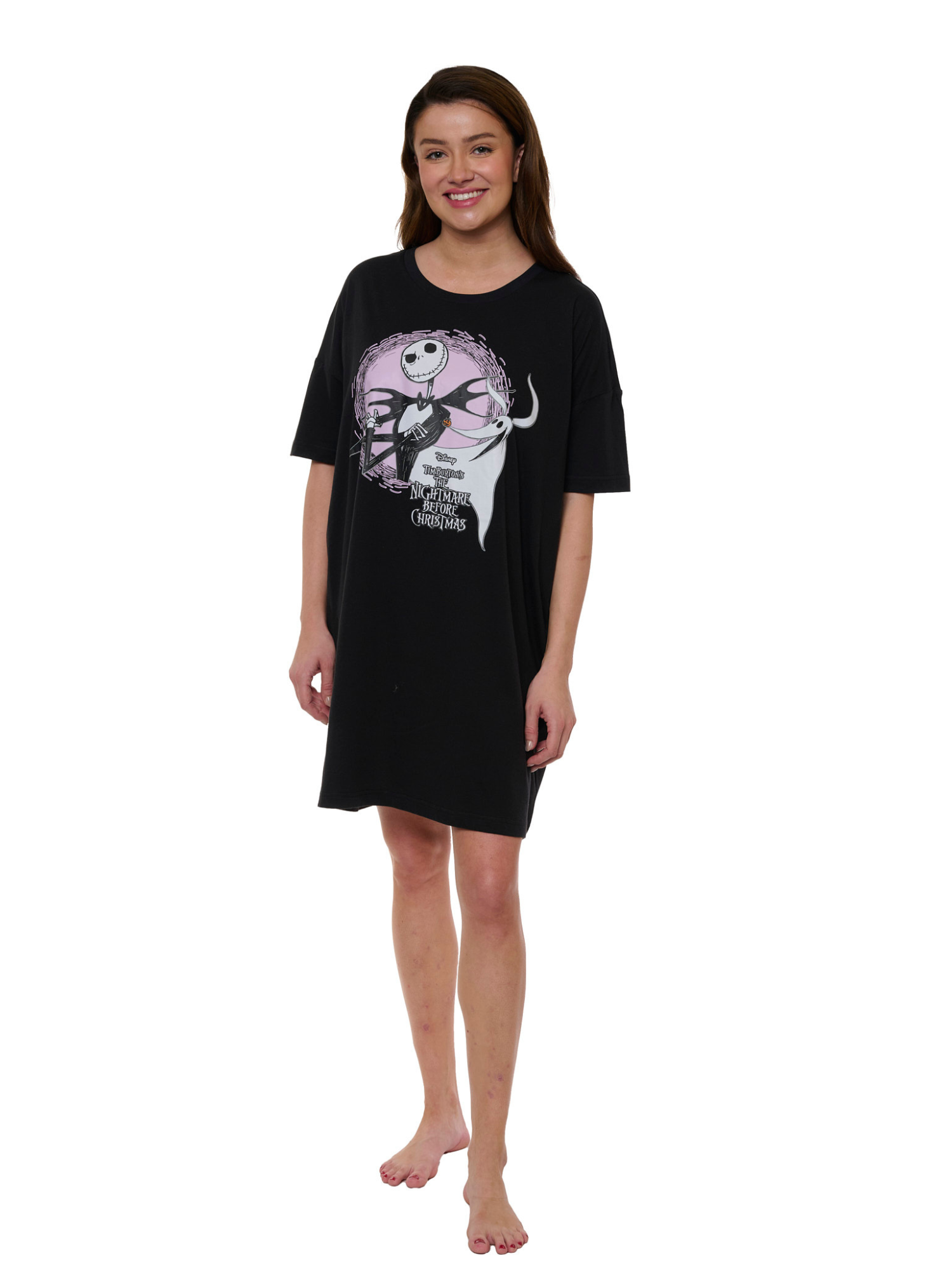 Women Plus Size Nightmare Before Christmas Jack Skellington Sleep Shirt One Size