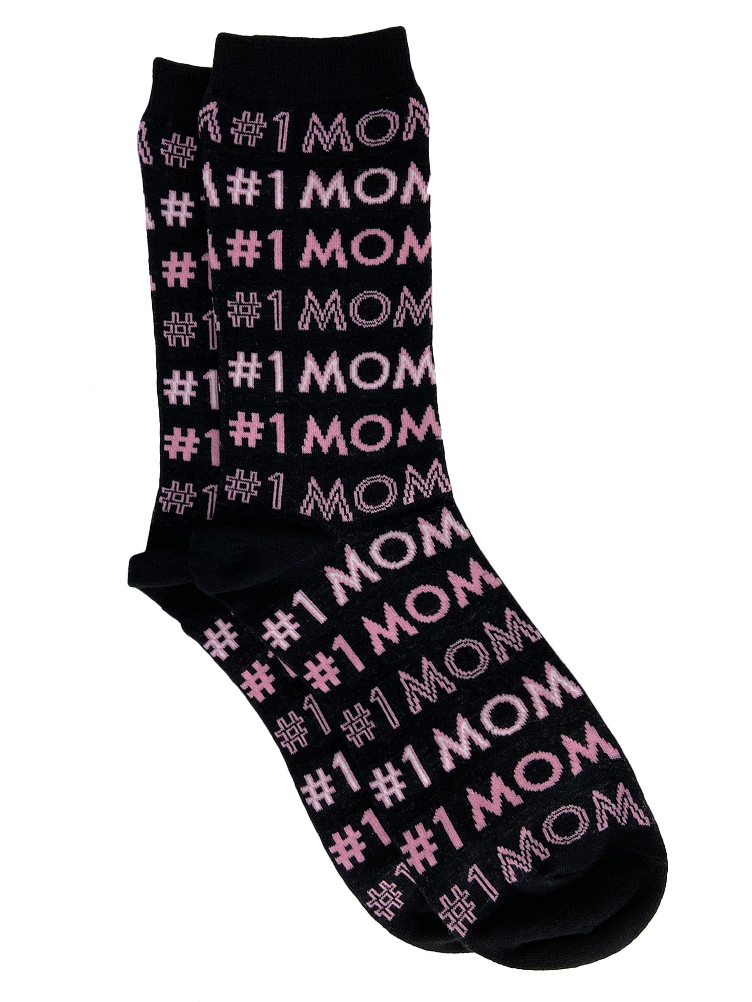 Women's #1 Mom Socks All-Over Print Novelty Gift Black