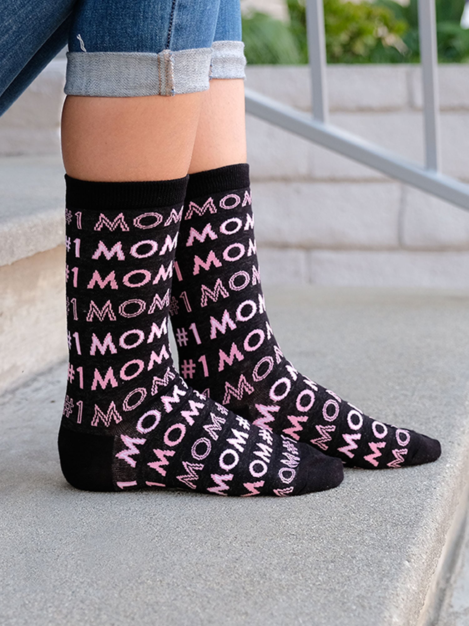 Women's #1 Mom & Best Mom Ever Novelty Crew Socks Mother's Day Gift Pack
