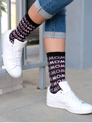 Women's #1 Mom Socks All-Over Print Novelty Gift Black