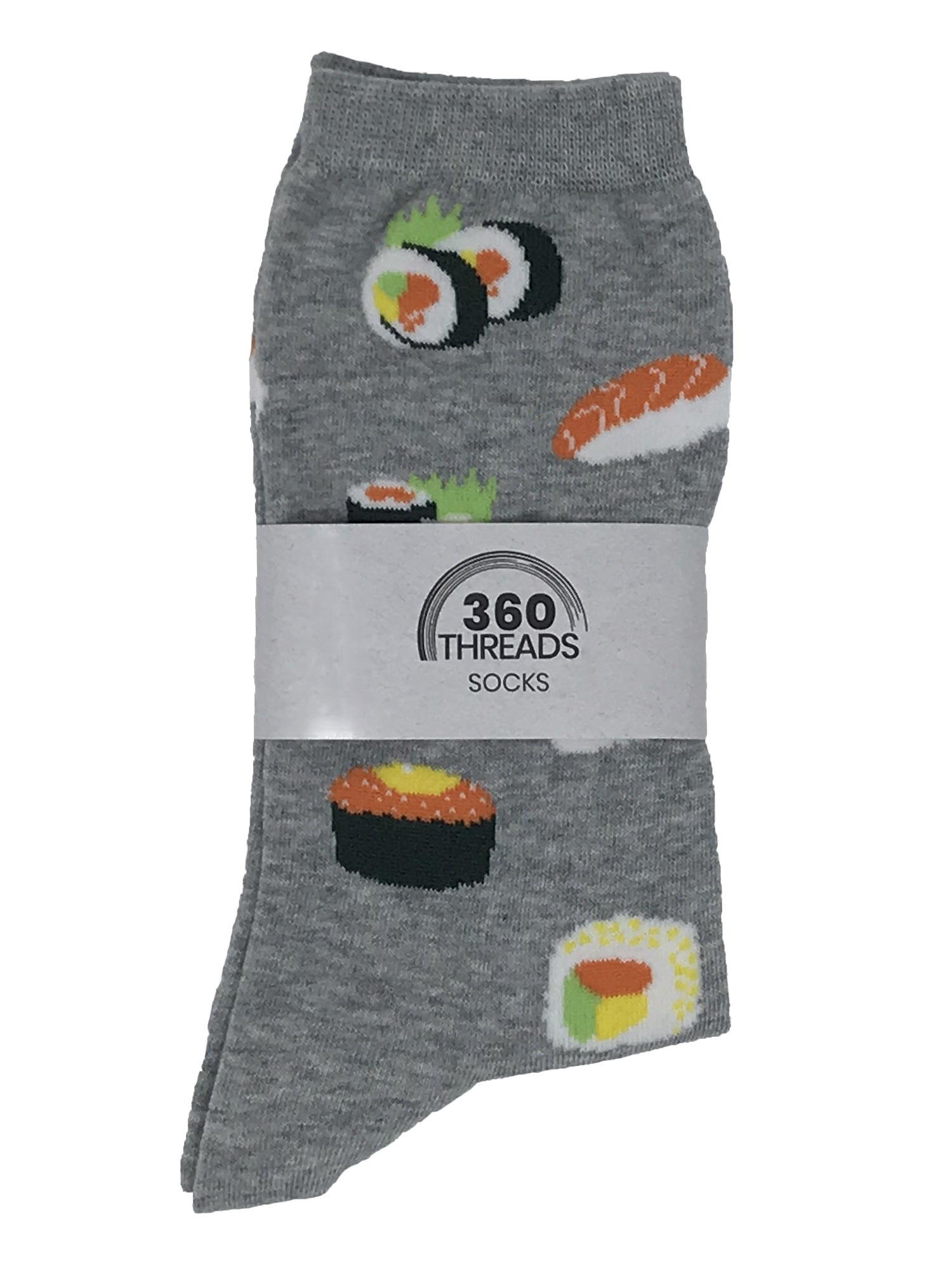 Women's Avocado & Sushi Rolls Sashimi Crew Socks 2-PAIRS All-Over Print Food