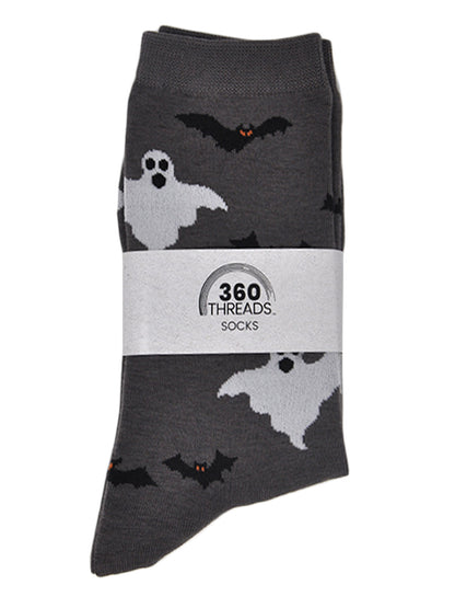 Women's Jack O Lantern and Bats & Ghosts Halloween Socks Novelty Crew 2-Pack