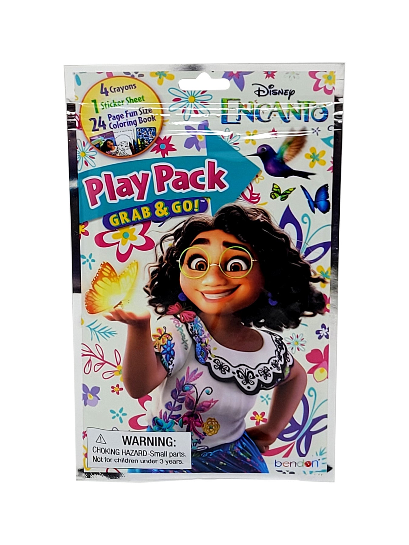 Girls Disney Encanto Grab-N-Go Play Pack Crayons Stickers 10 Pack Set, Size: One size, White