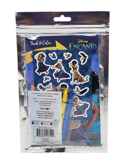 Encanto 12" Tote Bag Purple w/ Disney Grab-n-Go Play Pack Stickers Crayons set