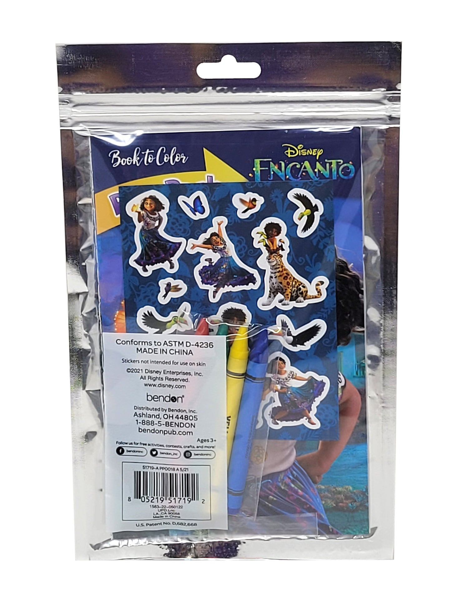 Encanto 12" Tote Bag Purple w/ Disney Grab-n-Go Play Pack Stickers Crayons set