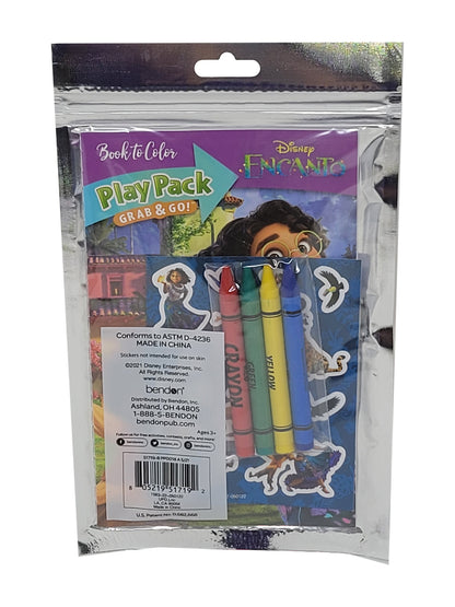 Encanto 12" Tote Bag Purple w/ Disney Grab-n-Go Play Pack Stickers Crayons set