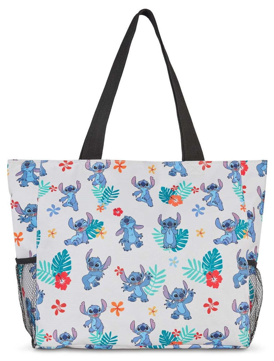 Women's Disney Stitch Tote Bag Zippered Beach Travel Tote Water Bottle Pockets