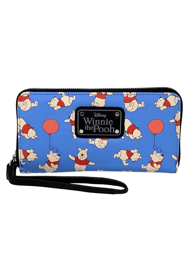Disney Women's Winnie The Pooh Wallet All-Over Print Zip Around Wristlet