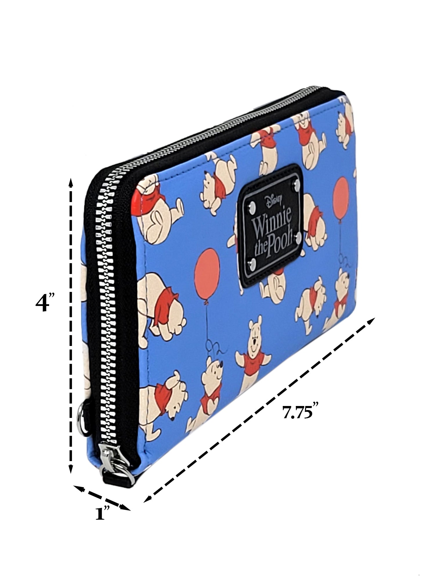 Disney Women's Winnie The Pooh Wallet All-Over Print Zip Around Wristlet