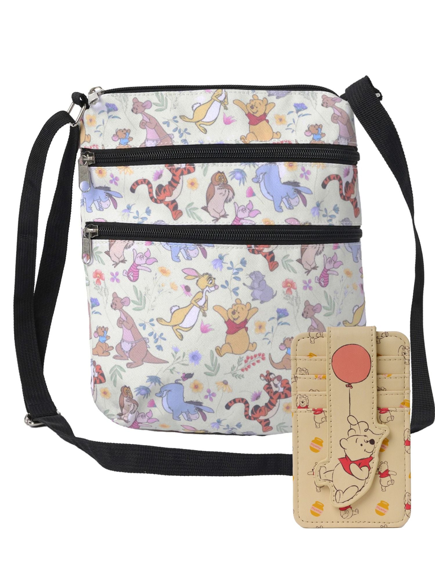 Women's Winnie the Pooh Passport Bag & Pooh Card Holder Wallet 2 Piece Gift Set