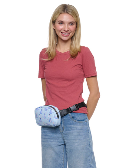Disney Eeyore Belt Bag, Blue Faux Leather Fanny Pack Waist Bag for Women & Teens