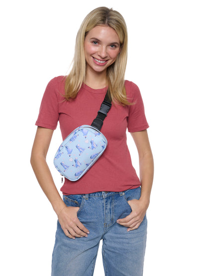 Disney Eeyore Belt Bag, Blue Faux Leather Fanny Pack Waist Bag for Women & Teens