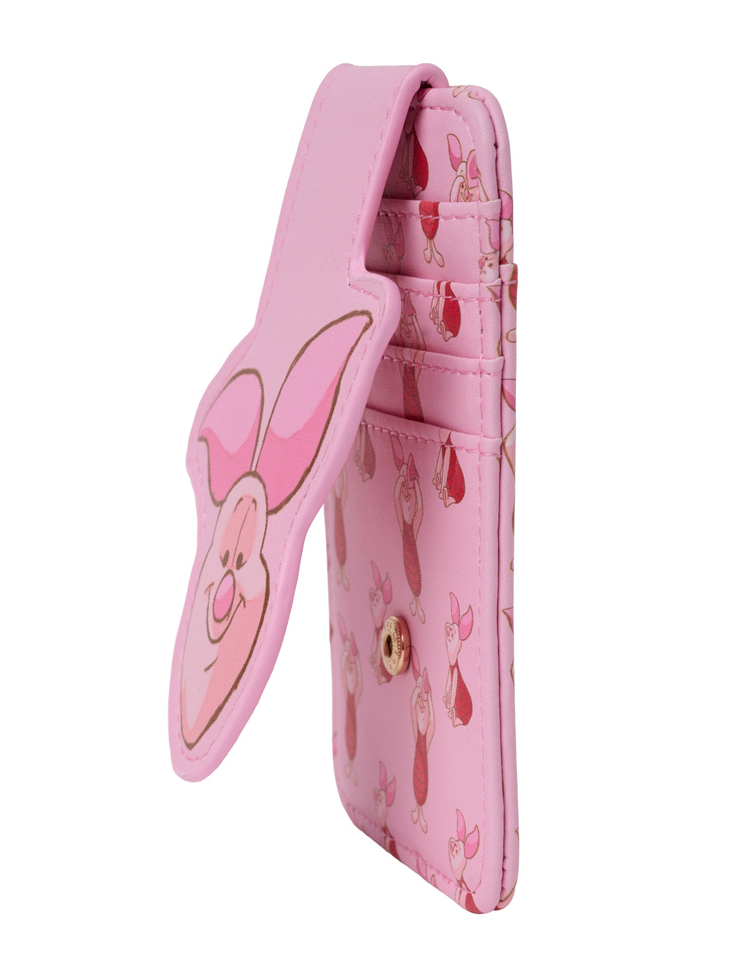 Disney Piglet Slim Card Holder Wallet Pink Winnie the Pooh Faux Leather ID Case