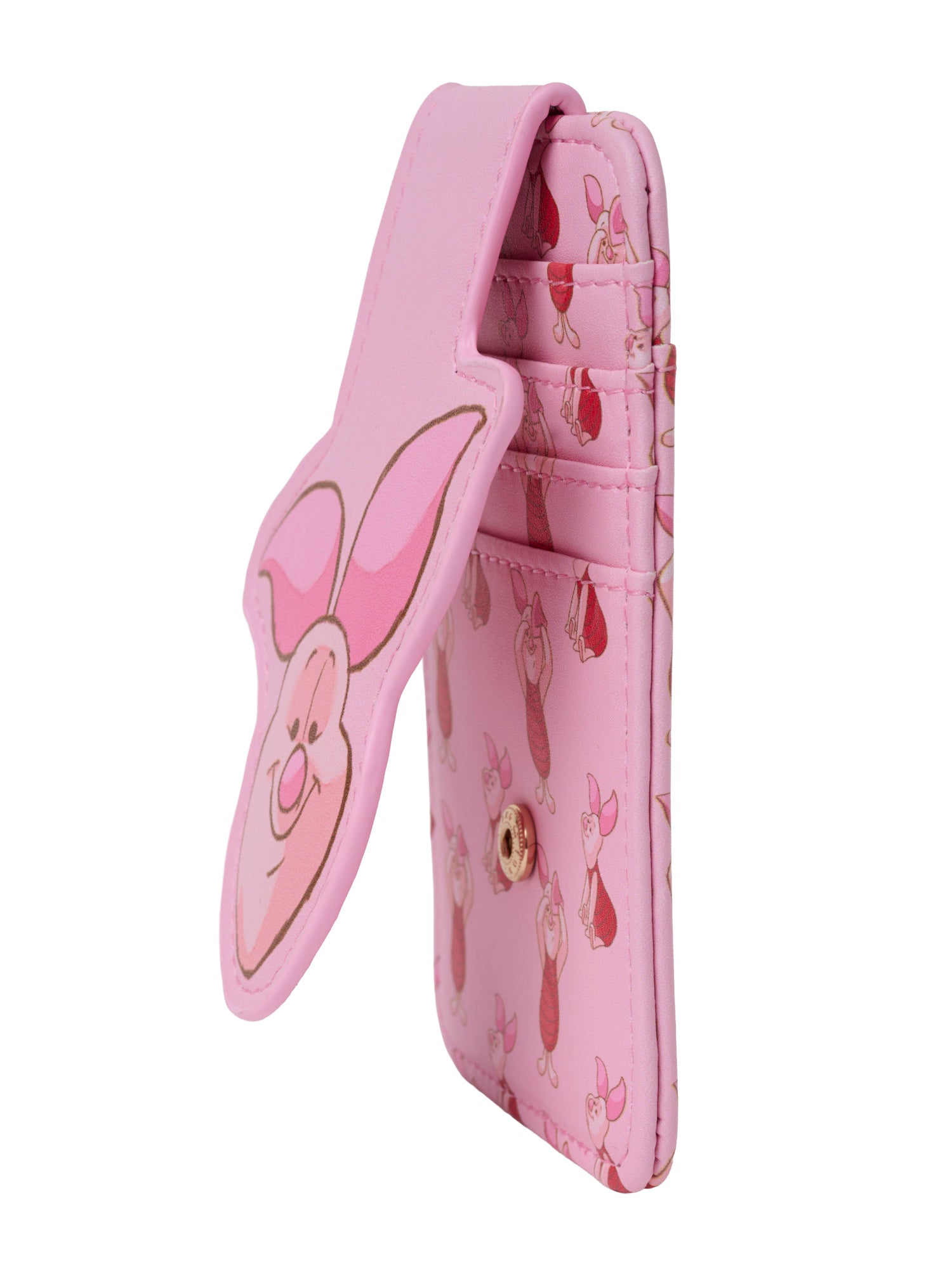 Disney Piglet Slim Card Holder Wallet Pink Winnie the Pooh Faux Leather ID Case