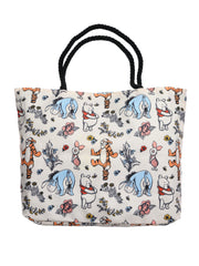 Winnie The Pooh Rope Tote Bag All-Over Print Carry-On Travel Eeyore Piglet