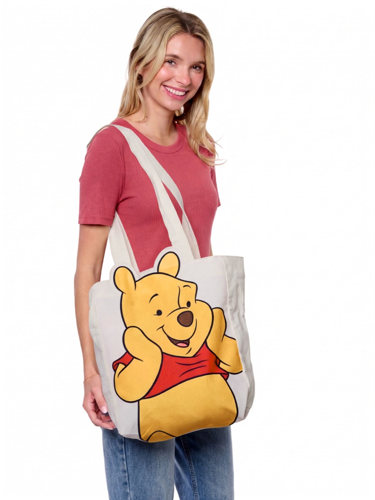 Disney Winnie the Pooh Die-Cut Canvas Tote Bag with Shaped Top