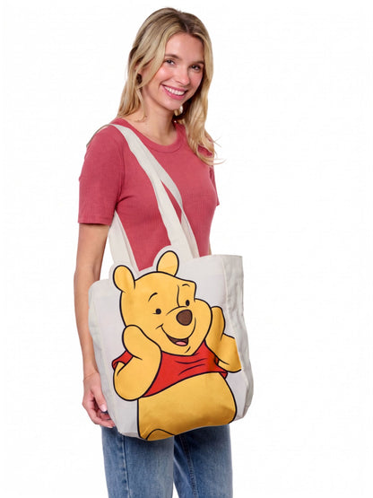 Disney Winnie the Pooh Die-Cut Canvas Tote Bag with Shaped Top
