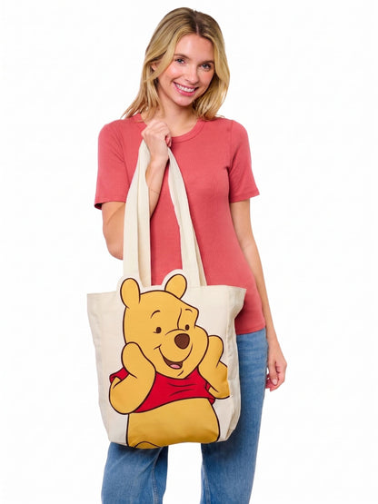 Disney Winnie the Pooh Die-Cut Canvas Tote Bag with Shaped Top