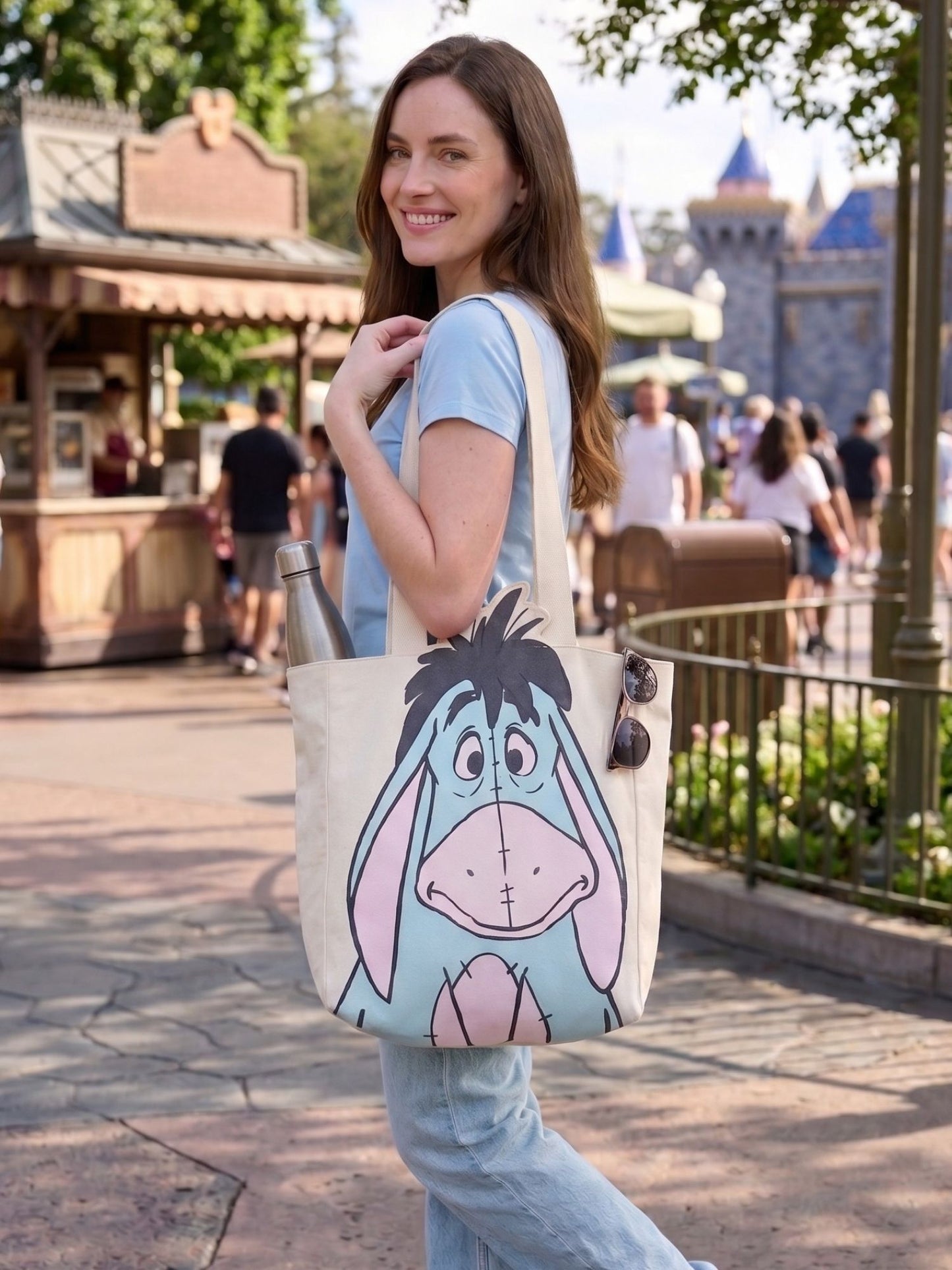 Disney Eeyore Die-Cut Canvas Tote Bag with Shaped Top