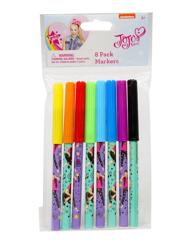 JoJo Siwa Drawstring 18" Sling Bag w/ 8-Pack Color Markers Set